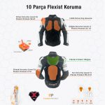 Forte Gt 2003001 Titan Hörgüçlü Ceket Mont (Beyaz-Kırmızı-Siyah) - Görsel 9