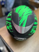 HD FULL FACE YEŞİL SİYAH KASK - Görsel 4