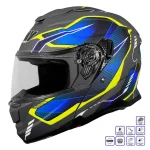 GP MY HELMET MKS001-EGBY Yarış Spoiler Güneş Vizörlü Şeffaf Full Face Motosiklet Kaskı - Görsel 2